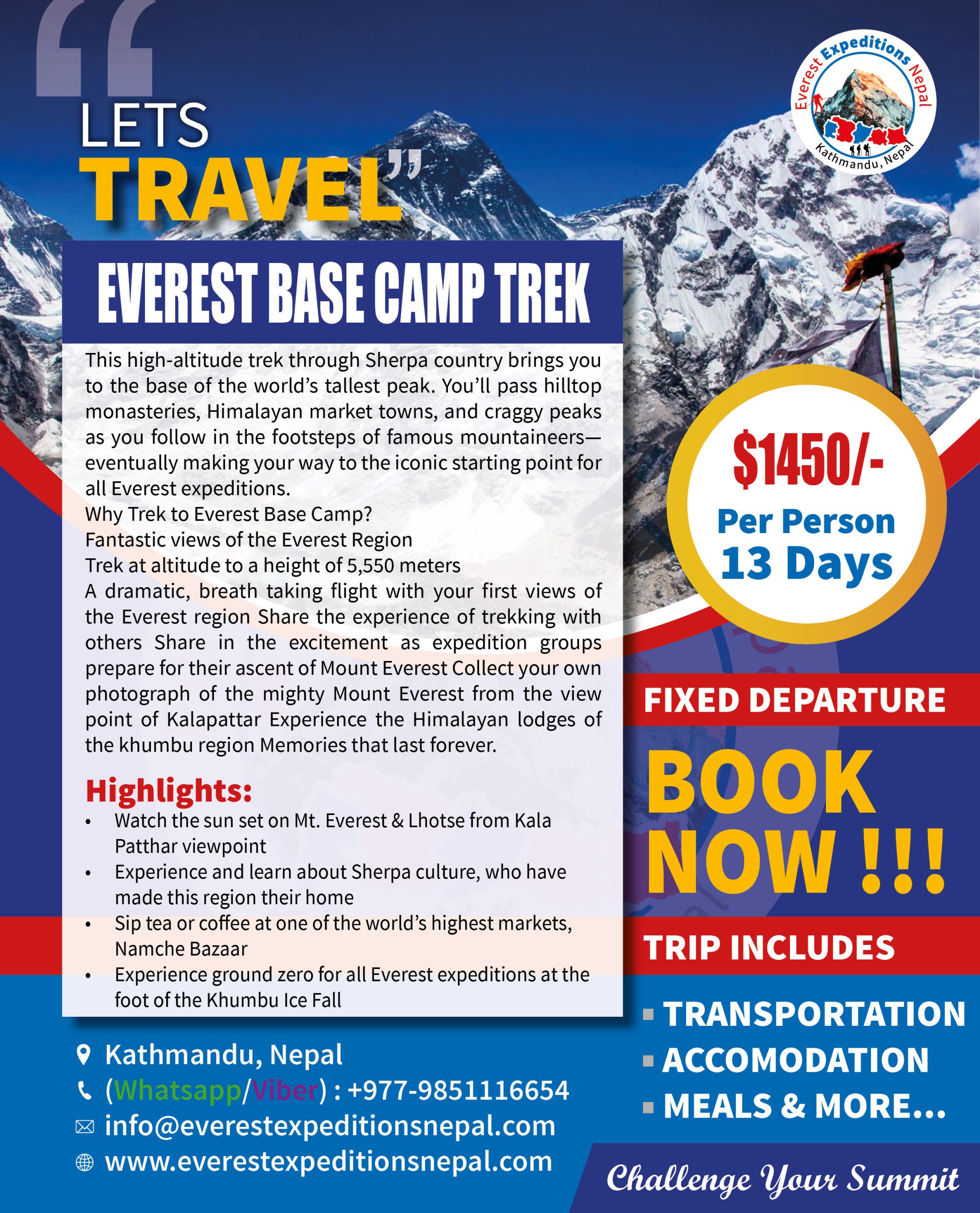 Everest Base Camp Trek 2025 – Booking Open